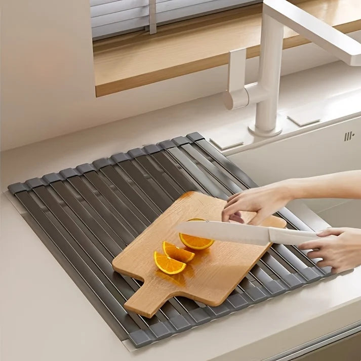 Premium Foldable Stainless Steel Sink Drying Rack & Heat-Resistant Rack