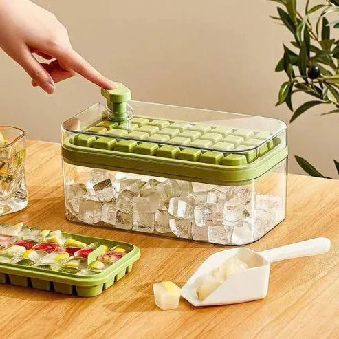 2-in-1 Ice Cube Maker & Storage Box with Easy-Press Release