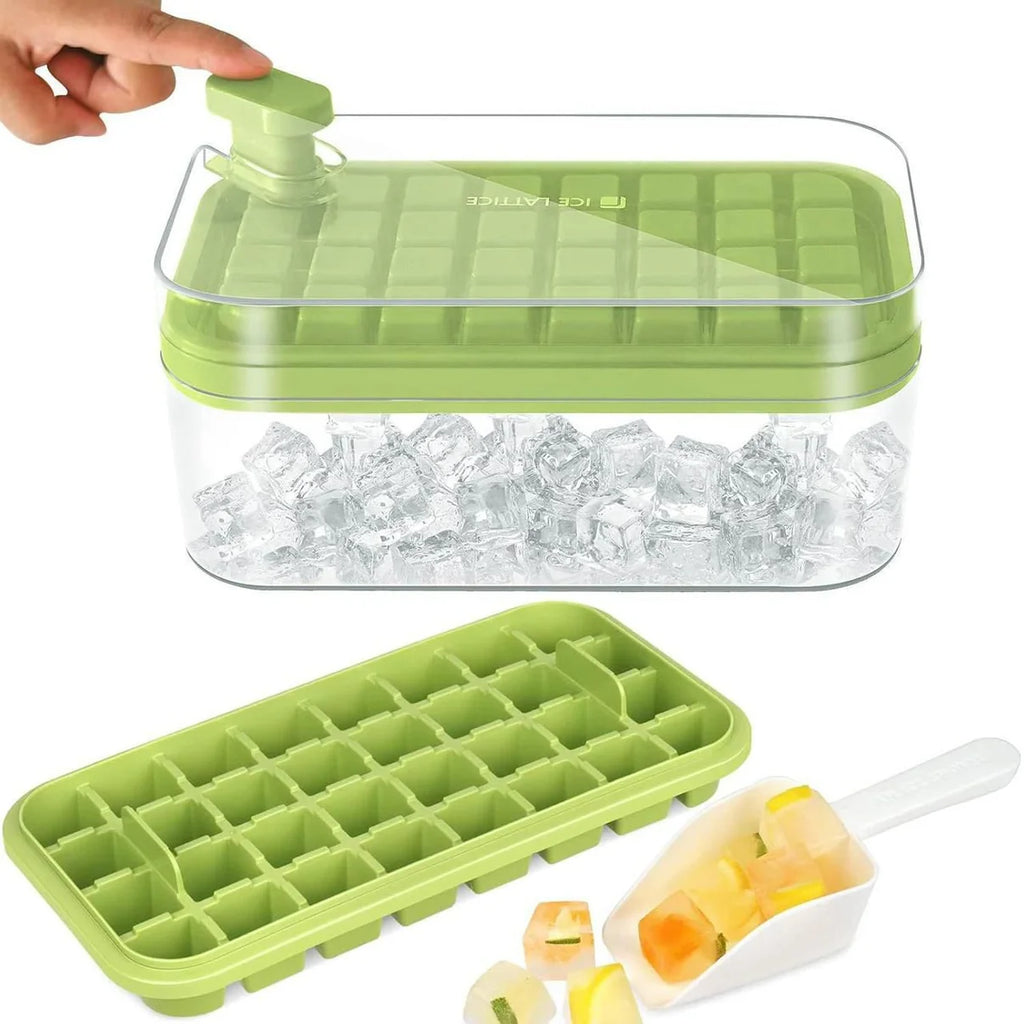 2-in-1 Ice Cube Maker & Storage Box with Easy-Press Release