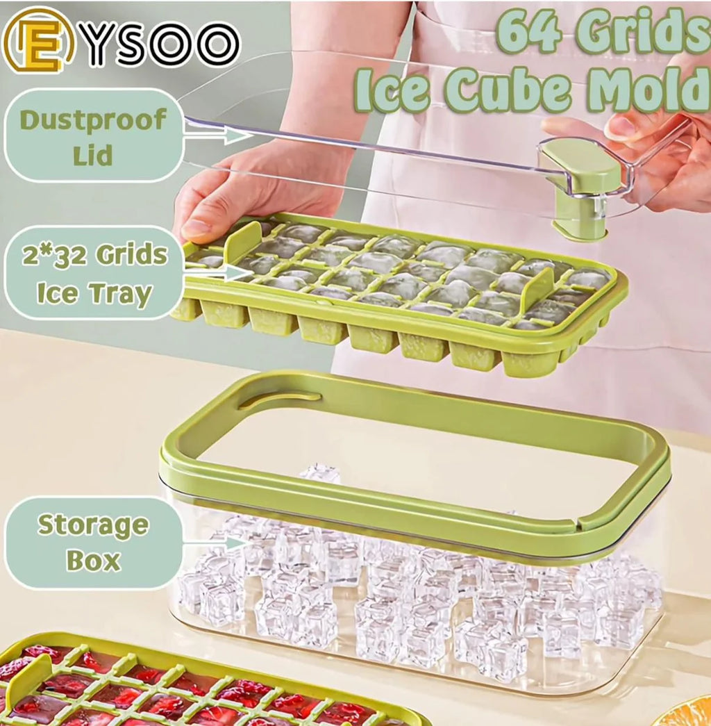 2-in-1 Ice Cube Maker & Storage Box with Easy-Press Release